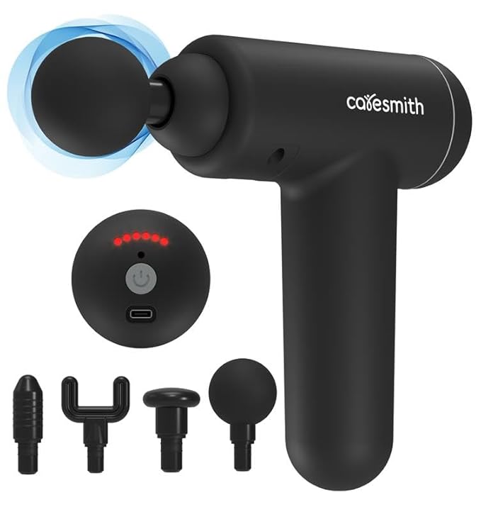 Massager Gun For Full Body Massager [4 Headsl] 6 Speed Mode Massager for Full Body Pain Relief, Muscle Relaxation of Neck, Shoulder, Back, Foot for Men & Women, Black.