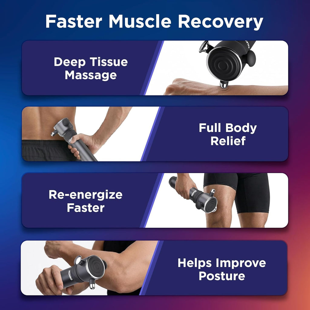 AGARO Imperial Handheld Deep Tissue Massager, Vibrating Muscle Massager - Therapy Back Massager for All Body Relief - Muscle Relaxation and Fascial Binding - Trigger Point Therapy Massage Gun, Black