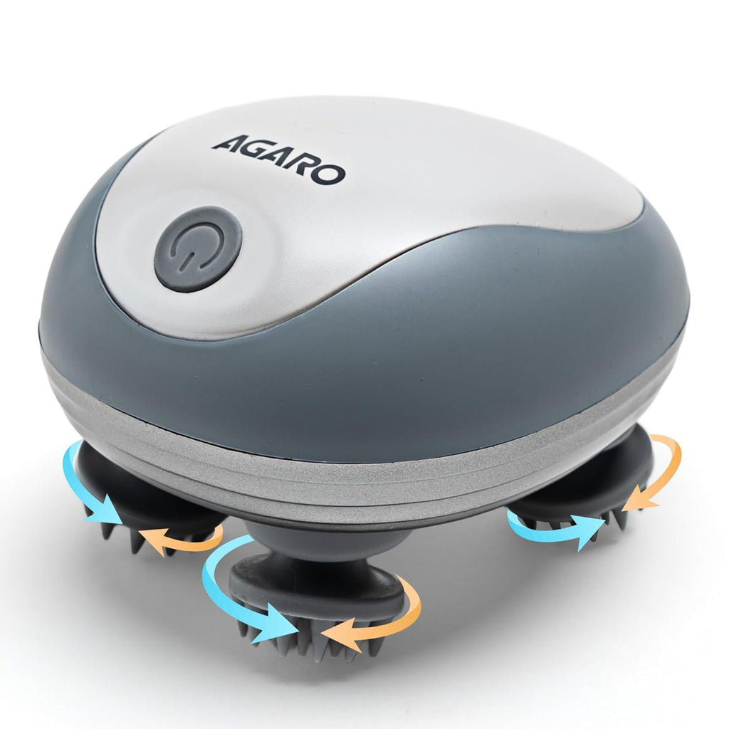 AGARO Scalp Massager, Stress Relief & Relaxation, Handheld & Portable, Rechargeable Electric Head Kneading Massager, 3 Speed Modes, Head Scratcher...